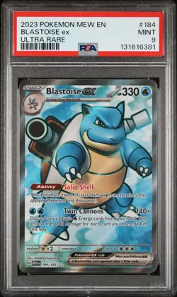 2023 POKEMON MEW EN-151 ULTRA RARE #184 BLASTOISE EX PSA 9 - Image 1