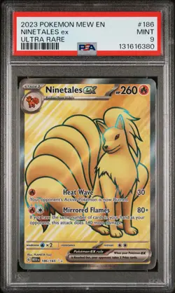 2023 POKEMON MEW EN-151 ULTRA RARE #186 NINETALES EX PSA 9 - Image 1