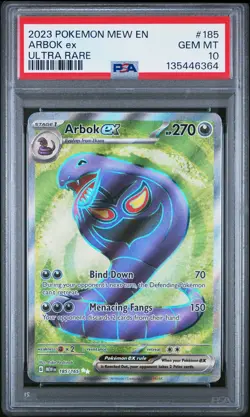2023 POKEMON MEW EN-151 ULTRA RARE #185 ARBOK EX PSA 10 - Image 1