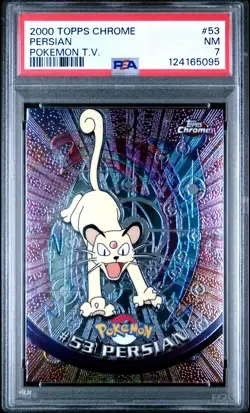 2000 TOPPS CHROME POKEMON T.V. #53 PERSIAN PSA 7 - Image 1