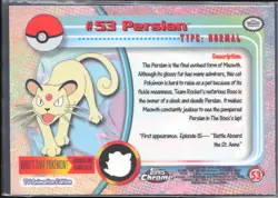 2000 Topps Chrome Pokemon #53 Persian - Image 2
