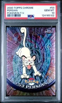 2000 TOPPS CHROME POKEMON T.V. #53 PERSIAN PSA 10 - Image 1