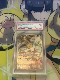 Pokemon TCG Eevee Prismatic Evolution Etb Promo Rare Holo Card PSA 9 Mint - Image 1
