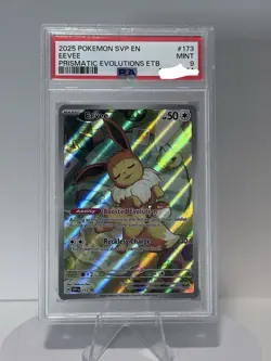 Pokemon Eevee TCG Prismatic Evolutions Black Star Promo Card 174 PSA 9 Mint - Image 1