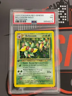 2000 POKEMON NEO GENESIS BELLOSSOM HOLO 1ST EDITION #3 PSA 7 - Image 1