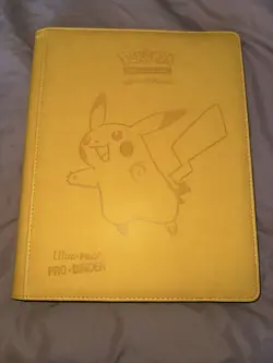 .2019 Ultra Pro Yellow Pikachu Binder, Cards Included, Leather, 9 Pocket Pokemon - Image 1