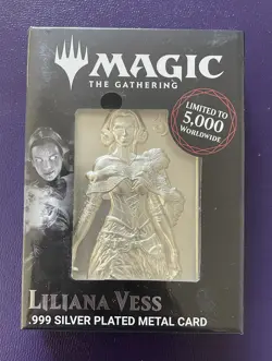 NEW Limited Edition LILIANA VESS .999 Silver Plated Metal Card MTG Serialized - Image 1