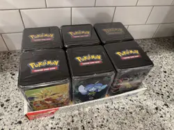 POKEMON 2025 STACKING TIN LOT X6 W/ DISPLAY 18 BOOSTER PACKS NEW FACTORY SEALED! - Image 1