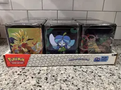POKEMON 2025 STACKING TIN LOT X6 W/ DISPLAY 18 BOOSTER PACKS NEW FACTORY SEALED! - Image 2