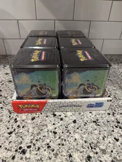 POKEMON 2025 STACKING TIN LOT X6 W/ DISPLAY 18 BOOSTER PACKS NEW FACTORY SEALED! - Image 3