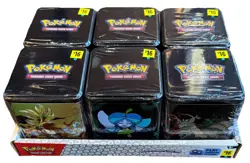 POKEMON 2025 STACKING TIN LOT X6 W/ DISPLAY 18 BOOSTER PACKS NEW FACTORY SEALED - Image 1