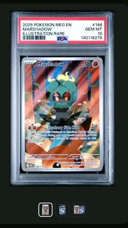 2025 POKEMON MEG EN-MEGA EVOLUTION ILLUSTRATION RARE #146 MARSHADOW PSA 10 - Image 1