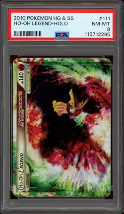 Pokemon PSA 8 Ho-Oh LEGEND TOP 111/123 HeartGold & SoulSilver 2010 Near Mint - Image 1
