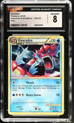 CGC 8 Gyarados 2010 HeartGold & SoulSilver 123/123 Holo Pokemon Card - Image 1