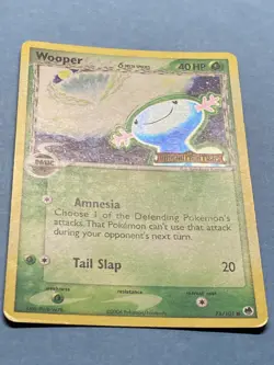 Pokemon Stamped (Reverse) Holo Wooper- EX Dragon Frontiers- 71/101- LP - Image 5