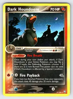 Dark Houndoom 37/109 2004 EX Team Rocket Returns Pokemon Card TCG Uncommon Lp/Mp - Image 1