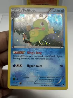 Pokemon TCG XY Furious Fists Politoed 18/111 Cosmos Holo ~ FART GALAXY SWIRL NM - Image 2
