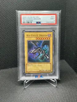 2003 Yu-Gi-Oh! Red-Eyes B. Dragon Black SDJ-001 1st Edition PSA 9 Ultra Rare - Image 1