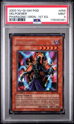 2003 Yu-Gi-Oh! Helpoemer Pharaonic Guardian PGD 1st Edition Ultra Rare PSA 9 - Image 1