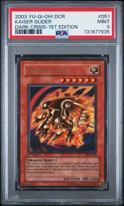 2003 Yu-Gi-Oh! Kaiser Glider Dark Crisis DCR 1st Edition Ultra Rare PSA 9 - Image 1