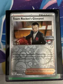 Pokemon TCG Team Rocket’s Giovanni Regional Promo Staff Stamped - Image 1