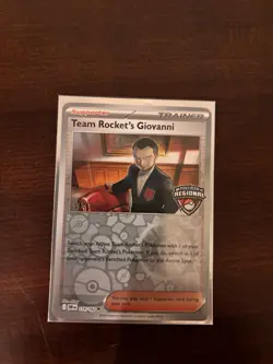 Pokemon TCG Team Rocket's Giovanni 174/182 Destined Rivals STAFF Regional Stamp - Image 1