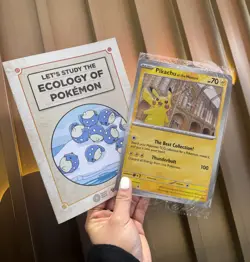 IN HAND Pokemon x Natural History Museum Pikachu Jumbo Promo Card & Leaflet ✅ - Image 1