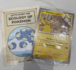 IN HAND Pokemon x Natural History Museum Pikachu Jumbo Promo Card & Leaflet ✅ - Image 2