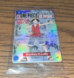 Sealed Promo Card & Poster | One Piece Monkey D. Luffy US Voyage College Bball - Image 1