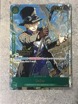 One Piece ENG 3rd Anniversary tournament 3 Cards. Sabo WINNER, Luffy& Ace player - Image 3