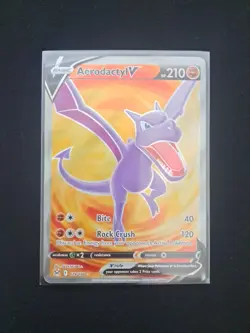 Pokemon TCG Lost Origin Aerodactyl V Full Art Ultra Rare Holo Card 179/196 - Image 1