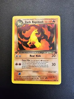 Pokemon Card Dark Rapidash Team Rocket 1st Edition Uncommon 44/82 LP - Image 1