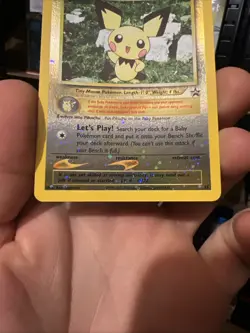 Pokemon Pichu Black Star Promo Reverse Holo Card 35 WOTC - Image 2