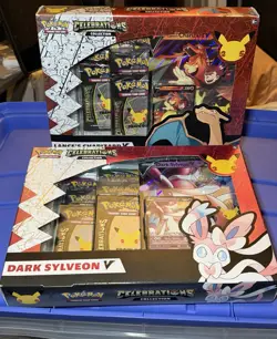Pokemon TCG: Celebrations Collection Box [Dark Sylveon V or Lance's Charizard V 820650809392 - Image 1