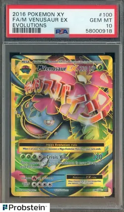 2016 POKEMON XY EVOLUTIONS #100 M VENUSAUR EX FA PSA 10 GEM MINT - Image 1