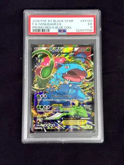 2016 VENUSAUR EX FULL ART BLACK STAR PROMO RED & BLUE POKEMON TCG PSA 5 #XY123 - Image 1