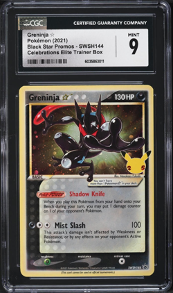 CGC 9 Greninja Gold Star Celebrations Elite Trainer Box Promo 2021 Pokemon 144 - Image 1