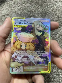 Cynthia & Caitlin Tag Team #228 Pokemon Cosmic Eclipse NM - Image 1