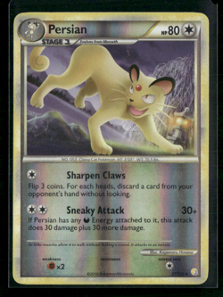 2010 Pokemon Persian 27/123 Heartgold & Soulsilver Reverse Holo MP - Image 1