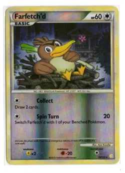 Pokemon Heart Gold Soul Silver Reverse Holo Rare Farfetch'd 19 2010 - Image 1