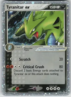 Pokemon TCG Tyranitar ex (Holo) Ultra Rare Reverse Holo POP Series 1 017/017 - Image 1