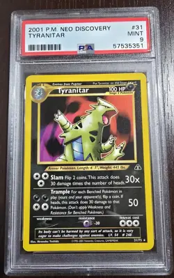 Tyranitar Neo Discovery 31/75 Non Holo Rare PSA 9 Pokemon Mint - Image 1