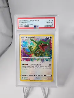 2020 POKEMON SWORD & SHIELD VIVID VOLTAGE #138 RAYQUAZA PSA 10 - Image 1
