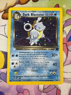 Dark Blastoise Holo Pokemon Card Unlimited Team Rocket 3/82 NM With Swirl - Image 1