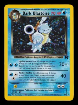Pokemon Card Dark Blastoise SWIRL HOLO 3/82 Team Rocket Foil Rare WOTC LP 2000 - Image 1