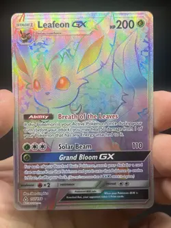 Leafeon GX (Secret Rare) 157/156 Sm-Ultra Prism Holo Rainbow English NM - Image 3