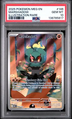 2025 POKEMON MEG EN-MEGA EVOLUTION ILLUSTRATION RARE #146 MARSHADOW PSA 10 - Image 1