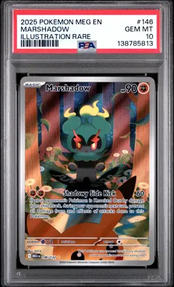 2025 POKEMON MEG EN-MEGA EVOLUTION ILLUSTRATION RARE #146 MARSHADOW PSA 10 - Image 1