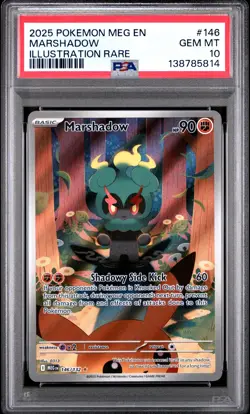 2025 POKEMON MEG EN-MEGA EVOLUTION ILLUSTRATION RARE #146 MARSHADOW PSA 10 - Image 1