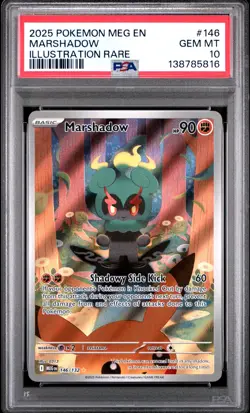 2025 POKEMON MEG EN-MEGA EVOLUTION ILLUSTRATION RARE #146 MARSHADOW PSA 10 - Image 1